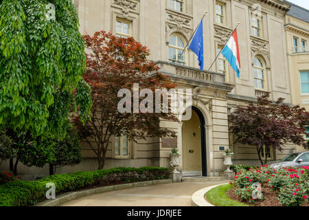 Ambassade du Grand-Duché de Luxembourg, Alexander Stewart House, 2200 Massachusetts Avenue NW, Washington DC Banque D'Images