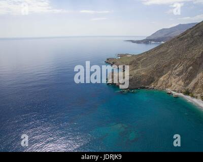 Glyka Nera Beach Sweet Water Beach Crete Grèce Photographie aérienne Banque D'Images