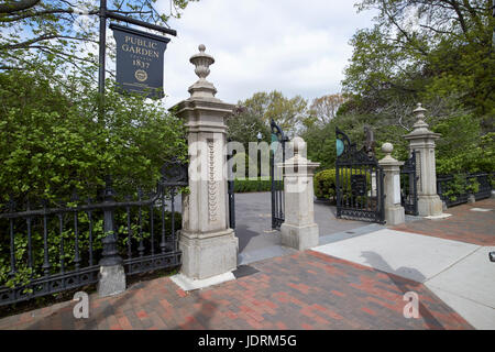 Entrée au jardin public de Boston USA Banque D'Images