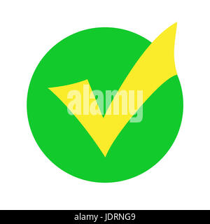 Coche jaune dans un cercle vert isolé sur fond blanc. Image graphique raster Banque D'Images