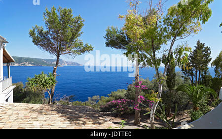 Monastère Paleokastritsa Corfou sur l'île grecque dans la mer Ionienne Banque D'Images