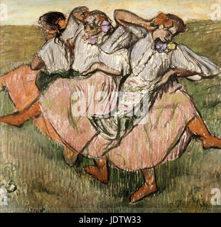 Edgar Degas - trois danseurs russes Banque D'Images