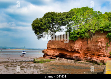 Darling's Rock, Lympstone, Devon. Avec l'estuaire de la rivière Exe au-delà. Banque D'Images