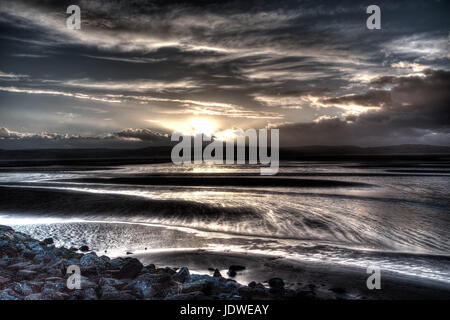 West Kirby Beach Wirral HDR Sunset Banque D'Images