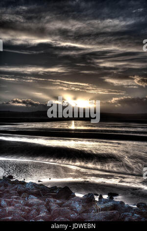 West Kirby Beach Wirral HDR Sunset Banque D'Images