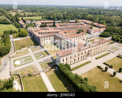 Villa Arconati, Castellazzo, Rho, Milan, Italie. Vue aérienne de la Villa Arconati 21/06/2017. Jardins et Parc, Groane Park. Palace, de style baroque, PAL Banque D'Images