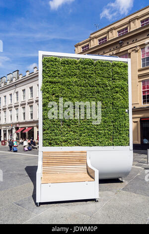 Arbre généalogique par ville par ville verte installée à l'angle de Solutions Exchange Square et Queen Street dans le centre de Glasgow Ecosse UK pour réduire les polluants Banque D'Images