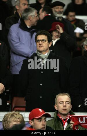 FABIO CAPELLO ANGLETERRE FOOTBALL MANAGER ANFIELD LIVERPOOL ANGLETERRE 19 Février 2008 Banque D'Images