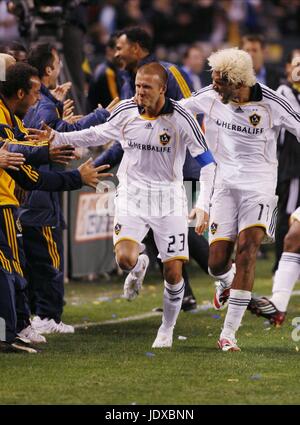 D'une moitié de l'OBJECTIF DE DAVID BECKHAM W LOS ANGELES GALAXY V KANSAS CI HOME DEPOT CENTER CARSON LOS ANGELES USA 24 mai 2008 Banque D'Images