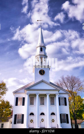 Historique la première église congrégationaliste de Litchfield Connecticut. Banque D'Images