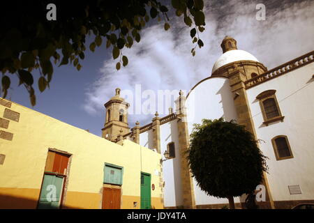 La vieille ville d'Agüimes dans l'Aguimes valley sur l'île des Canaries de l'Espagne dans l'océan Atlantique. Banque D'Images