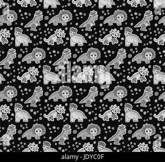 Les dinosaures de l'échelle de gris motif transparent des objets Illustration de Vecteur
