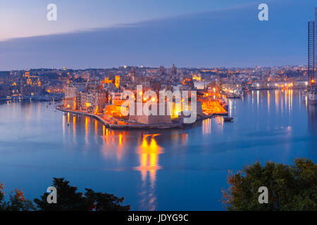 Grand Harbour et de La Valette, Malte Senglea Banque D'Images