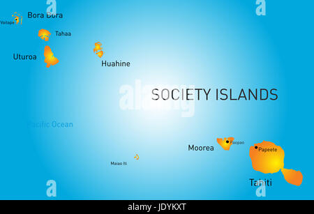 Carte en couleur de la société Vector island Banque D'Images