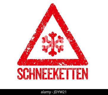 Roter Stempel - Schneeketten Banque D'Images