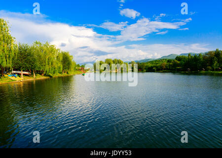 Vue sur le grand lac magnifique pour le repos et la pêche, de l'Ukraine Banque D'Images
