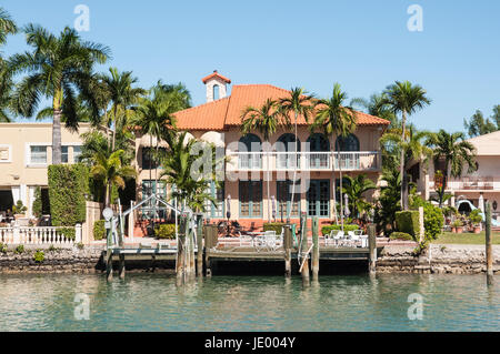 Manoir luxueux sur Star Island à Miami, Floride, USA Banque D'Images