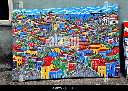 Peintures de bâtiments colorés à Salvador, Bahia, Brésil le 3/11/2011 Banque D'Images