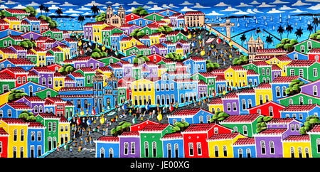 Peintures de bâtiments colorés à Salvador, Bahia, Brésil le 3/11/2011 Banque D'Images