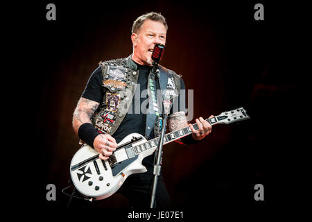 Mai 31, 2015 : Metallica en live sur la scène du Festival 2015 Rockavaria à Munich, Allemagne Photo : Alessandro Bosio Banque D'Images