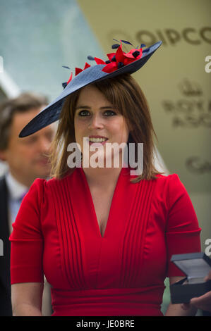 Ascot, Berkshire, Royaume-Uni. 22 Juin, 2017. La princesse Eugénie de Royal Ascot, 22 juin 2017. Crédit : John Beasley/Alamy Live News Banque D'Images