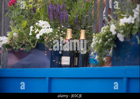 Le Queen's Club, London, UK. 22 juin 2017. Jour 4 de l'Aegon Tennis Championships 2017 dans l'ouest de Londres, Daniil Medvedev (RUS) v Thanasi Kokkinakis (AUS), remportant en deux ensembles. Credit : Malcolm Park / Alamy Live News Banque D'Images
