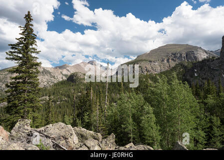 14 259 pieds de longs Peak est le plus haut point dans le Parc National des Montagnes Rocheuses dans le Colorado. Banque D'Images