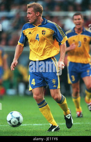 JOHAN MJALLBY SUÈDE & Glasgow Celtic FC STADE RASUNDA SUÈDE Stockholm 15 août 2001 Banque D'Images