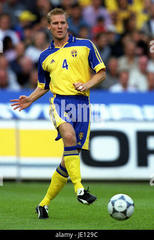 JOHAN MJALLBY SUÈDE & Glasgow Celtic FC STADE RASUNDA STOCKHOLM SUÈDE 15 Août 2001 Banque D'Images