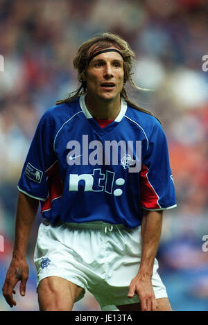 CLAUDIO CANIGGIA Glasgow Rangers FC GLASGOW IBROX 04 Août 2001 Banque D'Images