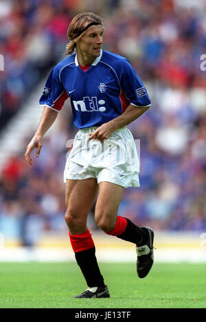 CLAUDIO CANIGGIA Glasgow Rangers FC GLASGOW IBROX 04 Août 2001 Banque D'Images