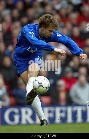 JESPER GRONKJAER CHELSEA FC ANFIELD LIVERPOOL 24 Mars 2002 Banque D'Images