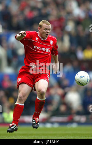 PHIL STAMP MIDDLESBROUGH FC OLD TRAFFORD MANCHESTER 14 Avril 2002 Banque D'Images