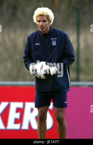 DAVID JAMES ANGLETERRE & West Ham United LEEDS LEEDS 25 Mars 2002 Banque D'Images