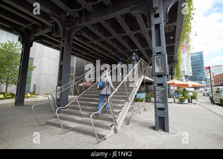 Entrée de la fin de la ligne haute passerelle parc surélevé Meatpacking district New York USA Banque D'Images