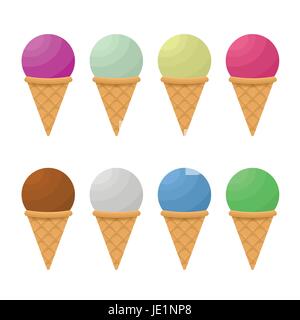 Set de crème glacée Illustration de Vecteur
