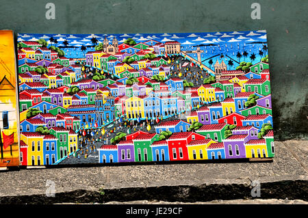 Peintures de bâtiments colorés à Salvador, Bahia, Brésil le 3/11/2011 Banque D'Images