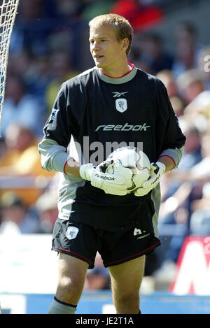 JUSSI JAASKELAINEN BOLTON WANDERERS FC STADE REEBOK BOLTON 01 Septembre 2002 Banque D'Images