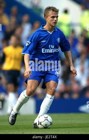 JESPER GRONKJAER STAMFORD BRIDGE Chelsea FC Chelsea LONDON 01 Septembre 2002 Banque D'Images