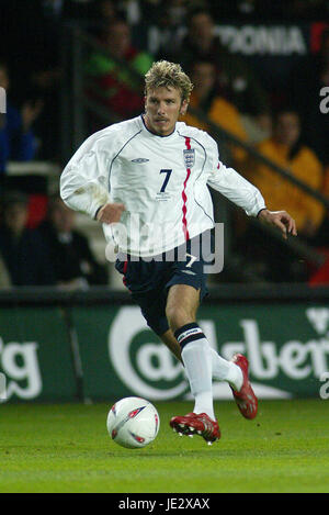 DAVID BECKHAM ANGLETERRE & MANCHESTER UNITED FC 16 Octobre 2002 Banque D'Images