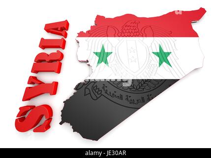 Site illustration de la Syrie avec la carte et d'armoiries Banque D'Images