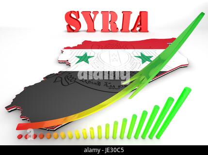 Site illustration de la Syrie avec la carte et d'armoiries Banque D'Images