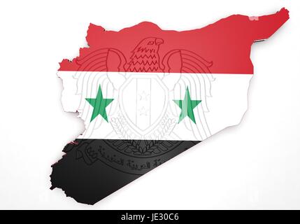 Site illustration de la Syrie avec la carte et d'armoiries Banque D'Images