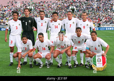 Groupe de l'ÉQUIPE DU MEXIQUE MEXIQUE PASADENA ROSE BOWL LOS ANGELES 19 Janvier 2002 Banque D'Images