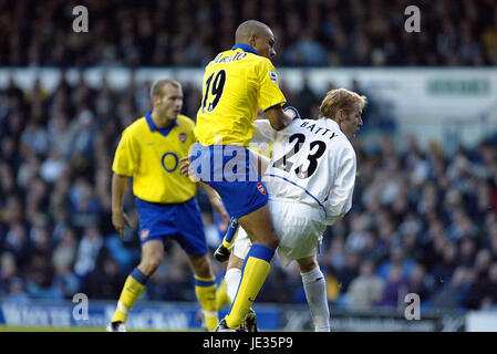 GILBERTO SILVA 4 SCORES LEEDS UNITED V ARSENAL FC ELLAND ROAD LEEDS ANGLETERRE 01 Novembre 2003 Banque D'Images