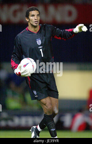 DAVID JAMES ANGLETERRE & West Ham United PORTMAN ROAD IPSWICH 20 Août 2003 Banque D'Images