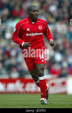 GEREMI MIDDLESBROUGH FC STADE RIVERSIDE MIDDLESBROUGH ANGLETERRE 01 Mars 2003 Banque D'Images