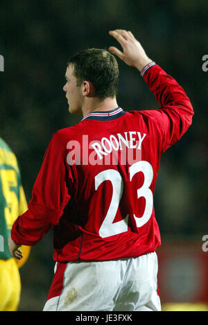 WAYNE ROONEY, l'Angleterre et l'Everton FC, Angleterre V AUSTRALIE, 2003 Banque D'Images