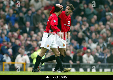 RUUD VAN NISTELROOY RYAN GIGGS MAN UTD V MAN CITY FC OLD TRAFFORD MANCESTER 09 Février 2003 Banque D'Images