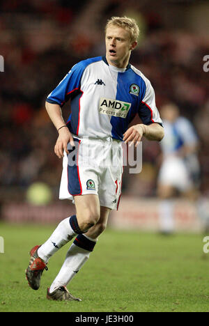 DAMIEN DUFF Blackburn Rovers SUNDERLAND STADIUM OF LIGHT 11 Janvier 2003 Banque D'Images